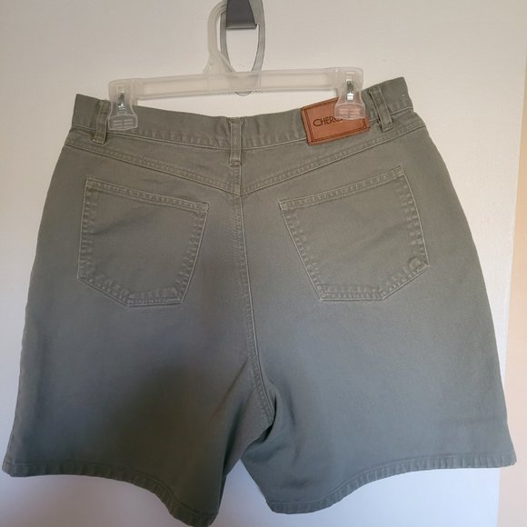 Vintage Cherokee Sage Green Denim Jean Shorts Size 16 - Picture 3 of 4